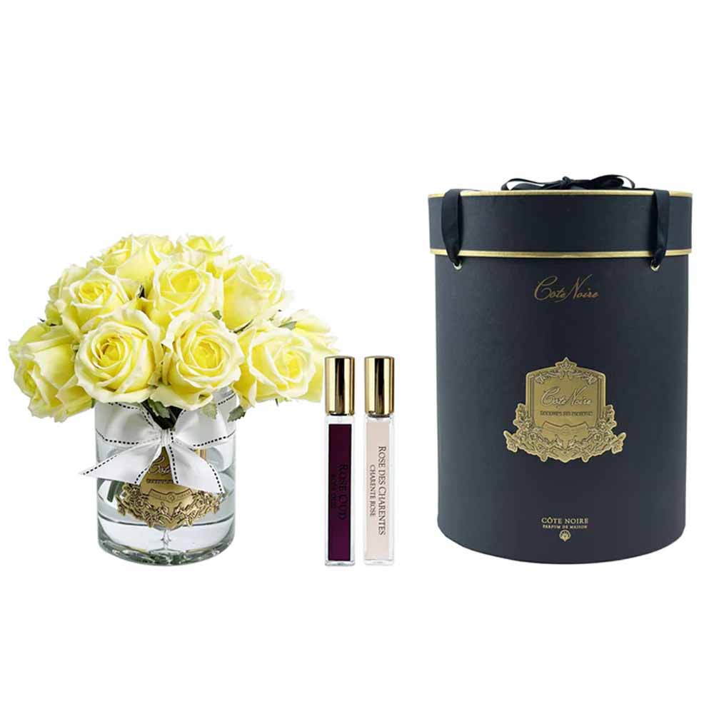 Cote Noire Summer Rose Red In Clear Glass With Gold Badge