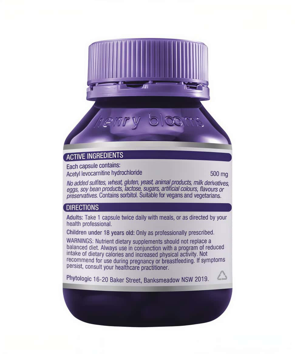 Henry Blooms Acetyl L Carnitine 500 60 Capsules | Natonic