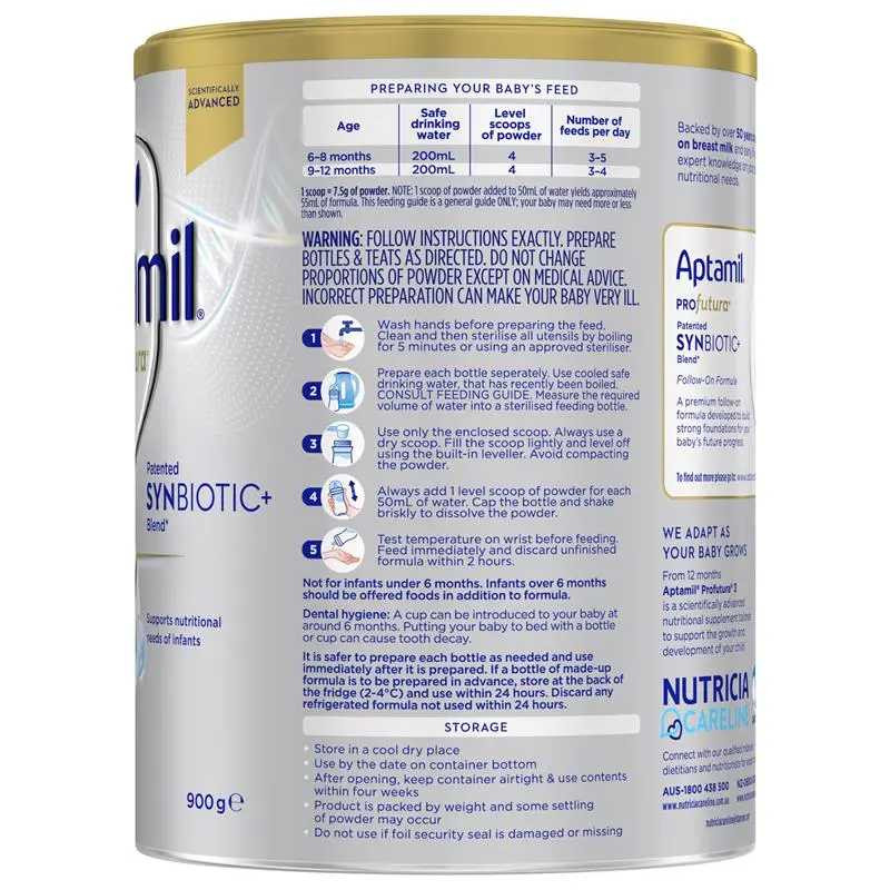 ミルク Aptamil Pro Futura 2 900g Aptamil Stage 2 Profutura Premium Follow-On Formula From 6-12