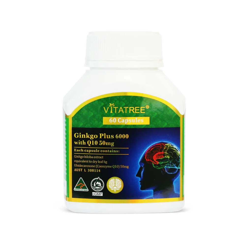 Vitatree-Ginkgo Plus 6000 with Q10 50mg 60 Capsules | Natonic