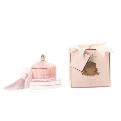 Cote Noire-Art Deco Candle Pink and Gold, Pink Champagne