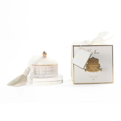 Cote Noire-Art Deco Candle White and Gold, Jasmine Flower Tea