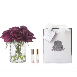 Cote Noire-Herringbone Carmine Red Rosebuds