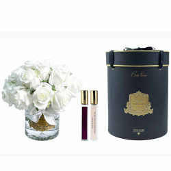 Cote Noire-Luxury Grand Rose Bud Bouquet White Gold Badge