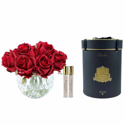 Cote Noire-Luxury Round 13 Rose Bud Bouquet Carmine Red