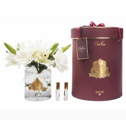 Cote Noir-Luxury Lilies & Roses Bouquet Champagne Gold Badge