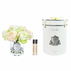 Cote Noir-Premium Rose Bud Bouquet Spring Blush Clear Silver Badge