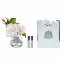 Cote Noir-Tea Rose Bouquet Clear Tear Drop Glass French Pink