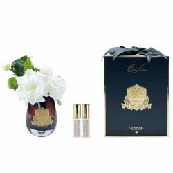 Cote Noir-Tea Rose Bouquet Dark Tear Drop Glass White