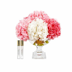 Cote Noire-Luxury Centrepiece 37 Rose Bud Bouquet Magenta & Silver Badge