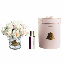 Cote Noire-Luxury Grand Rose Bud Bouquet Pink Blush Gold Badge
