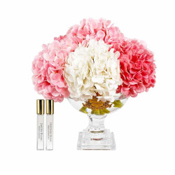 Cote Noire-Luxury Provence Hydrangeas Bouquet Mixed Pink Gold Badge Medium 