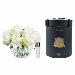 Cote Noire-Luxury Round 13 Rose Bud Bouquet Green & White