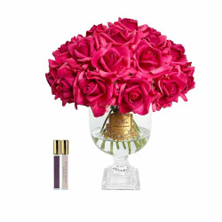 Cote Noire-Luxury Versallies Rose Bouquet Magenta Gold Badge