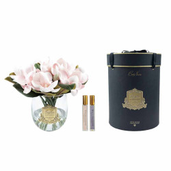 Cote Noire-Round Magnolia Bouquet Pink Gold Badge