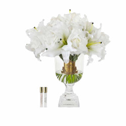 Cote Noire-Versailles Lilies & Roses Bouquet Gold & Ivory White