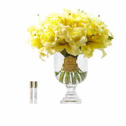 Cote Noire-Versailles Lilies & Roses Bouquet Gold & Ivory White