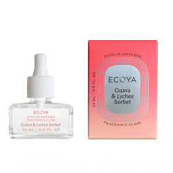 Ecoya-Plug In Diffuser Fragrance Flask Guava & Lychee Sorbet 24ml