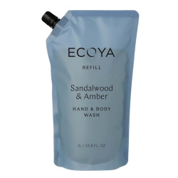 Ecoya-Sandalwood & Amber Hand & Body Wash Refill 1L