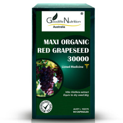 Goodlife Nutrition-Maxi Organic Red GrapeSeed 30000 90 Tablets