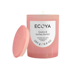 Ecoya-Guava & Lychee Sorbet Soy Wax Fragranced Metro Candle 280g