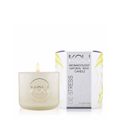 iKOU-DE-STRESS Aromacology Natural Wax Candle Clementine, Lavender & Geranium (Small)