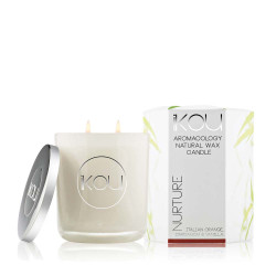 iKOU-NURTURE Aromacology Natural Wax Candle Italian Orange, Oardamom & Vanilla (Large)