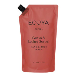Ecoya-Guava & Lychee Sorbet Hand & Body Wash Refill 1L