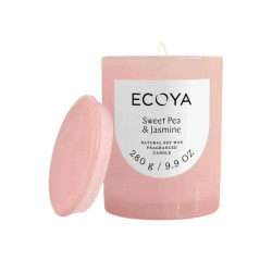 Ecoya-Sweet Pea & Jasmine Soy Wax Fragranced Metro Candle 280g