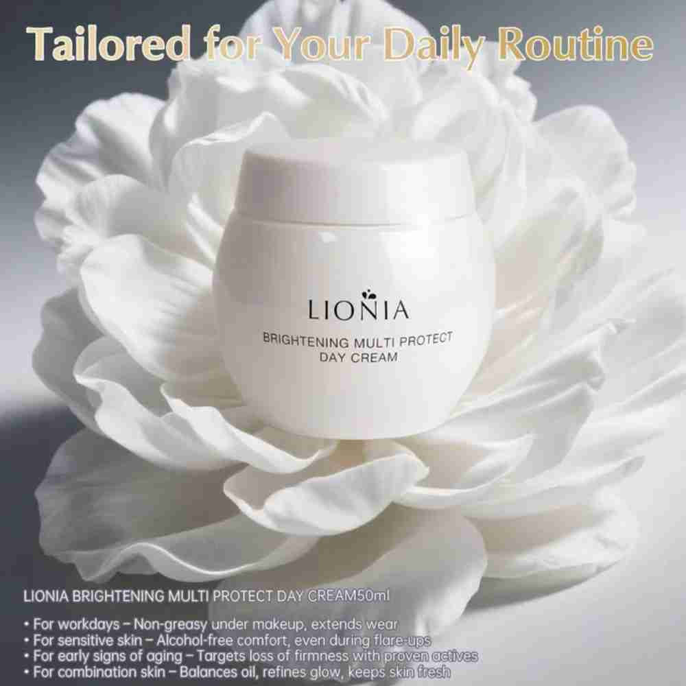 LIONIA ブライトニングデイクリーム & リペアエッセンス セット Lionia Brightening Multi Protect Day Cream 50g | Natonic