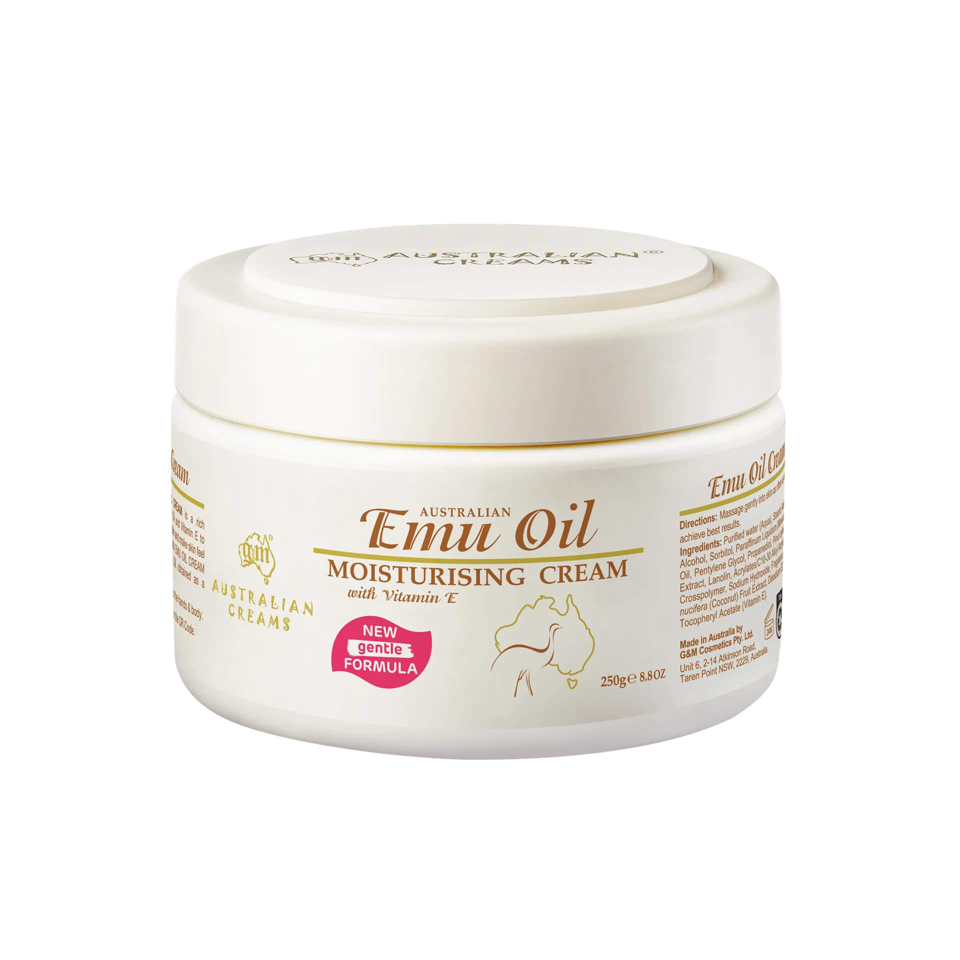 G&Mオーストラリア エミューオイル クリーム 250g 【4個セット】 G&M エミューオイル バイタル モイスチャライジング クリーム